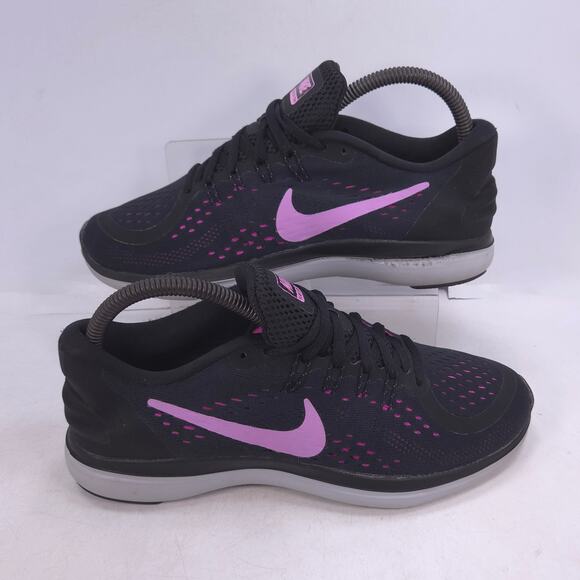 Nike Flex 2017 Run Athletic Running Shoe Womens Size 8 898476-014 Black Pink - Picture 6 of 10